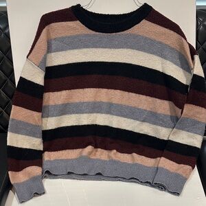 Active USA Women's Striped Sweater - Black, Gray, Cream, Brown